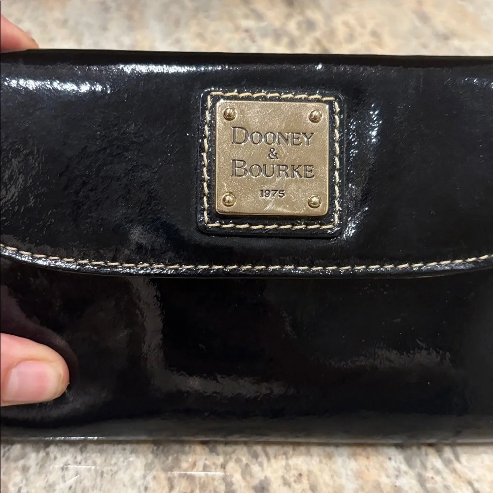 Dooney & Bourke Black Patent Leather Clutch